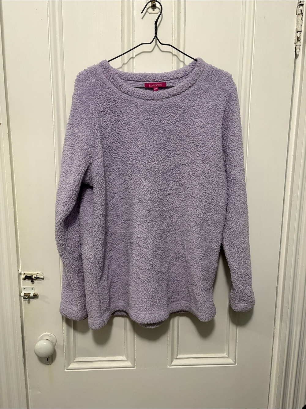 Cozy Lavender Plush Crewneck Sweater - Women